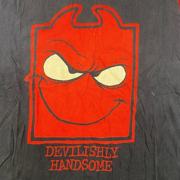 Devilishly Handsome Graphic Tee Thrifted Vintage Style Size XL - Picture 4 of 9